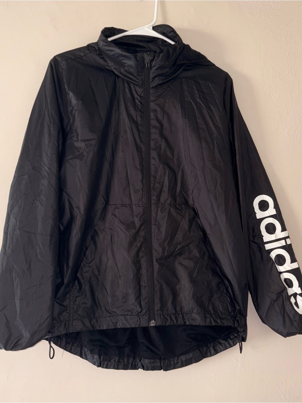 Adidas women’s black windbreaker jacket M